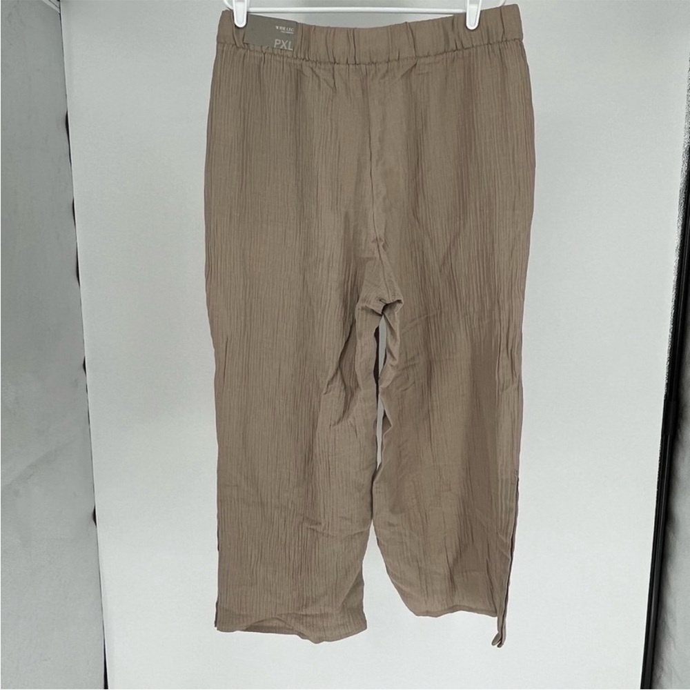 SOFT SURROUNDINGS NWT OCEO GAUZE WIDE LEG PANTS IN PEBBLE TAUPE PETITE XL - Picture 3 of 14